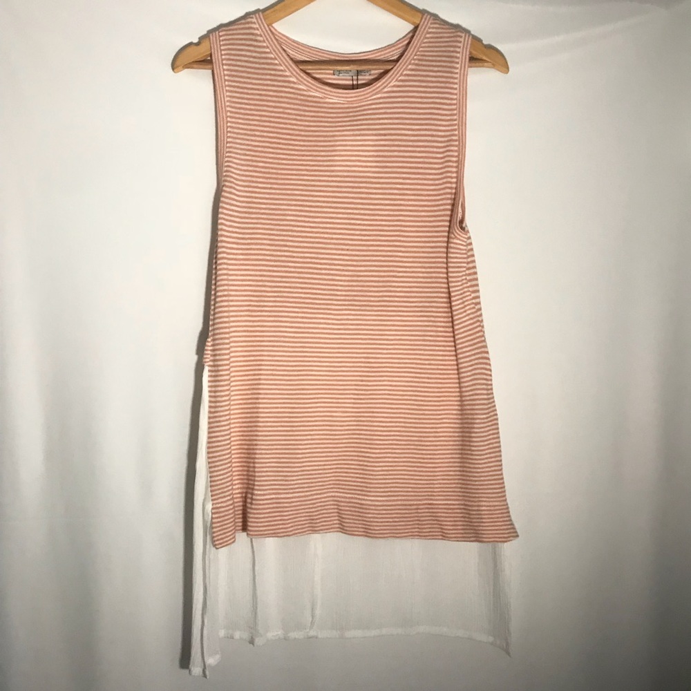 zara | orange striped linen panel tunic top nwt